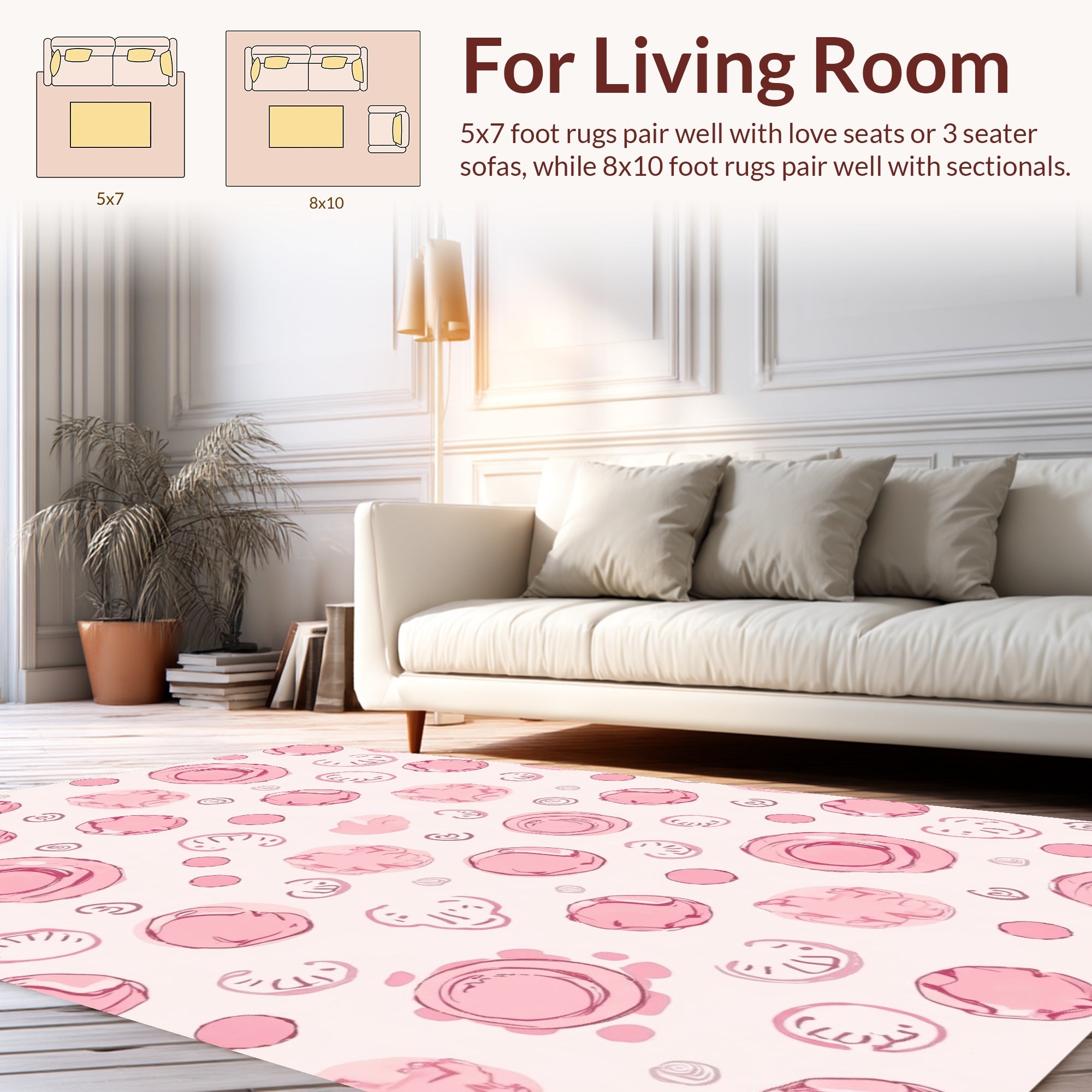 Playful Pink Bubble Pattern Rug