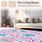 Whimsical Blue Turtles Pink Coral Pattern Rug