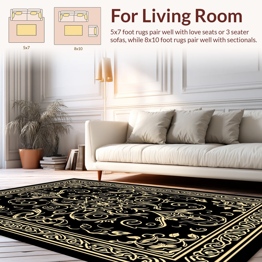 Classic Filigree Floral Ornament Rug