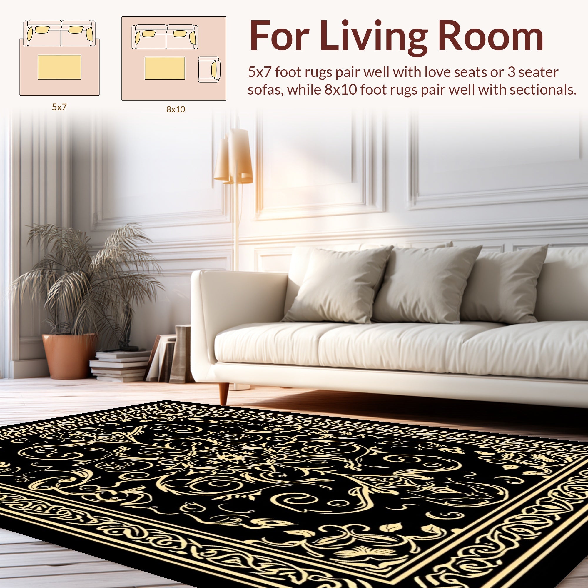 Classic Filigree Floral Ornament Rug