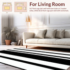 Bold Black and White Stripe Pattern Rug