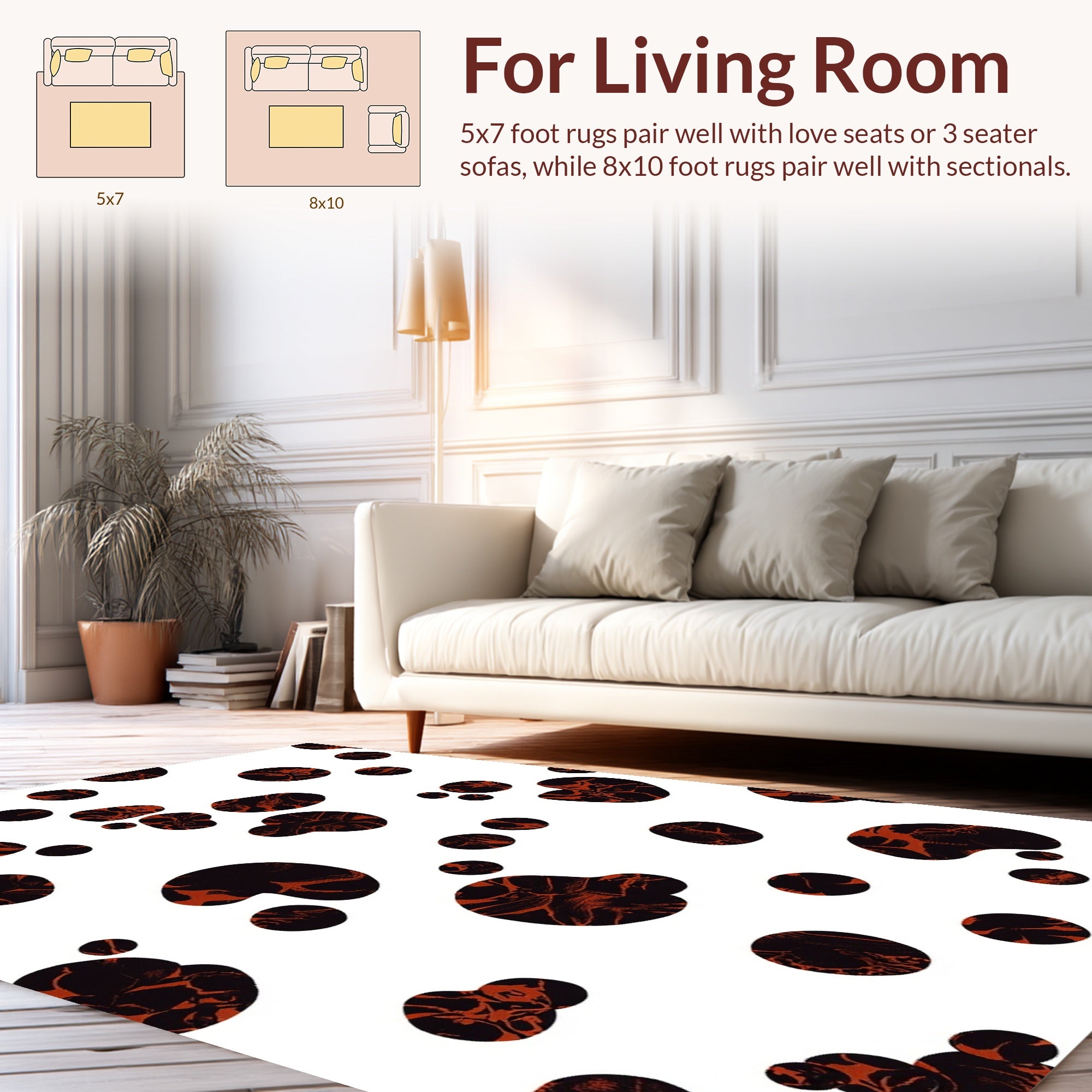 Organic Blotch Patterned Graphic Design Rug