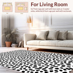 Black White Abstract Dot Pattern Rug