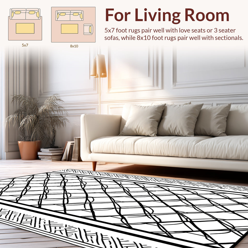 Geometric Intersecting Lines Pattern Rug