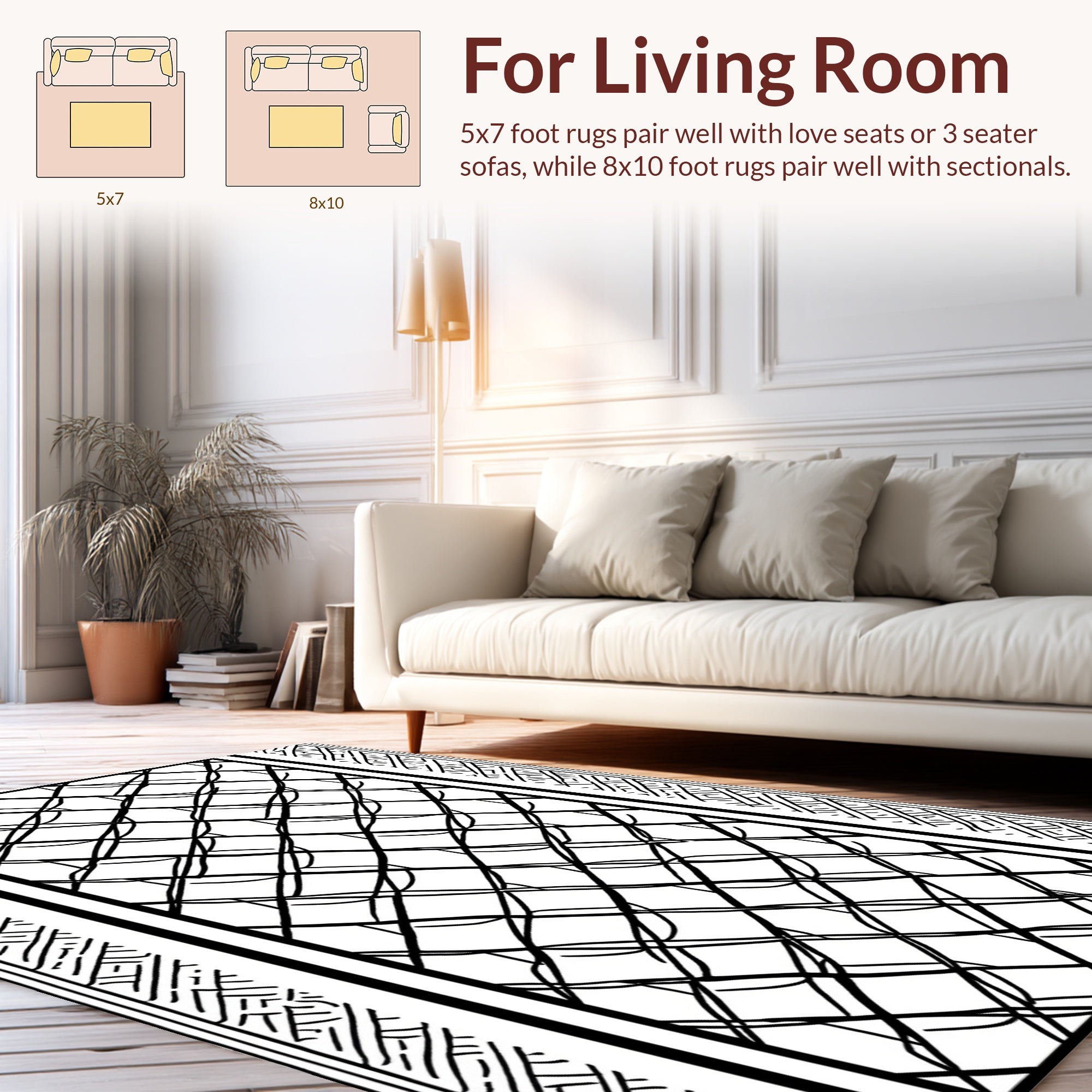 Geometric Intersecting Lines Pattern Rug