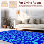 Radiant Blue Floral Pattern Rug