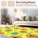 Whimsical Character Pizza Pattern Rug