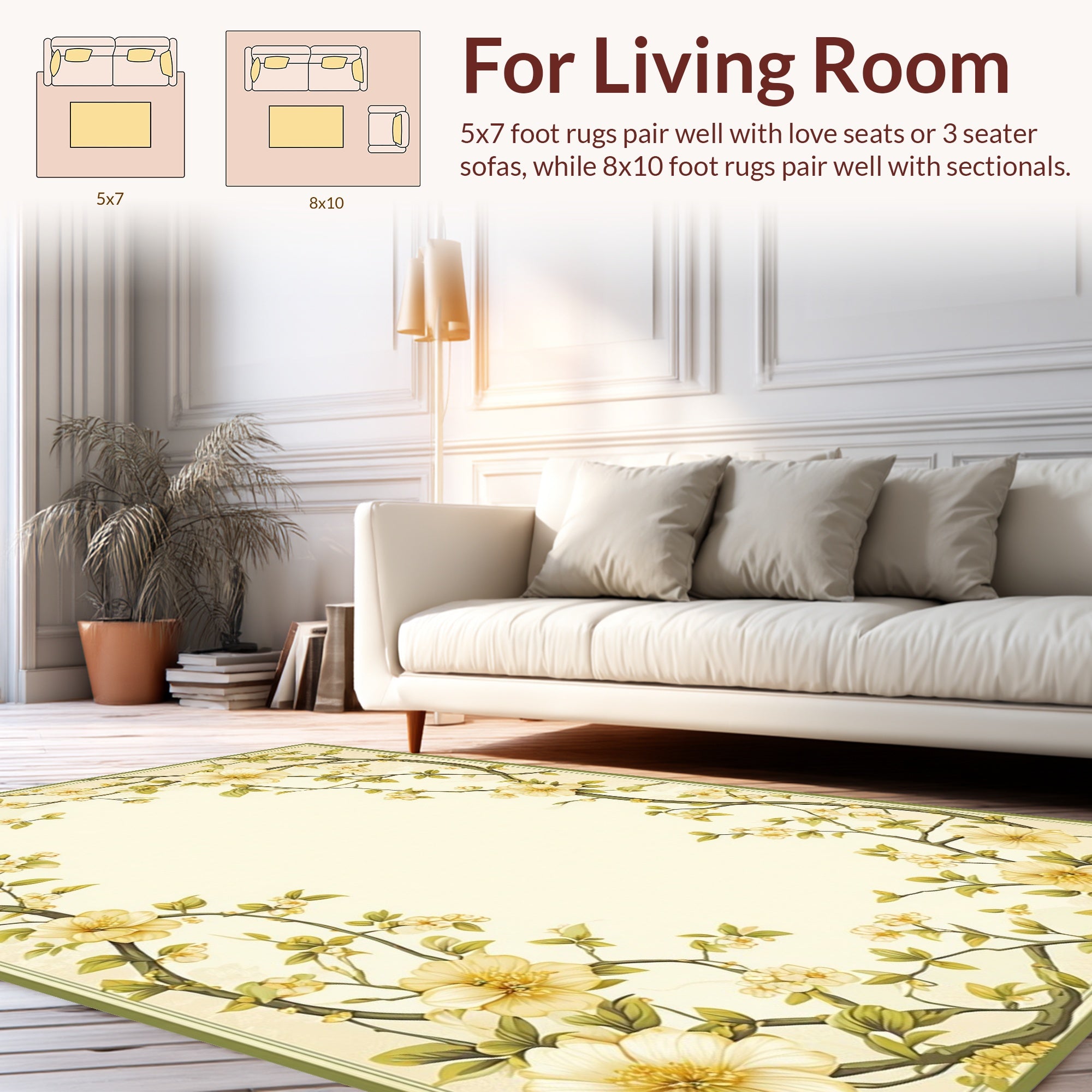 Vintage Floral Vine Pattern Rug