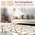 Elegant Brown Swirl Pattern Rug
