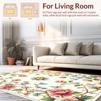 Vintage Floral Wreath Aesthetic Rug