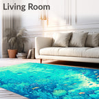 Underwater Ocean Life Fish Coral Pattern Rug