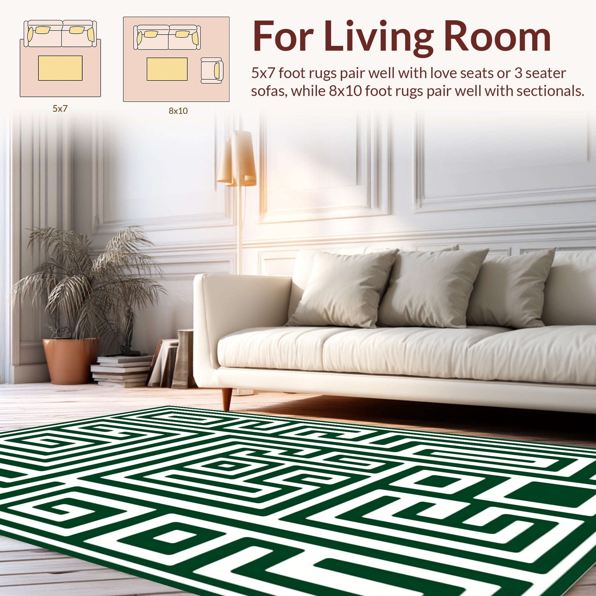 Abstract Maze Pattern Rug