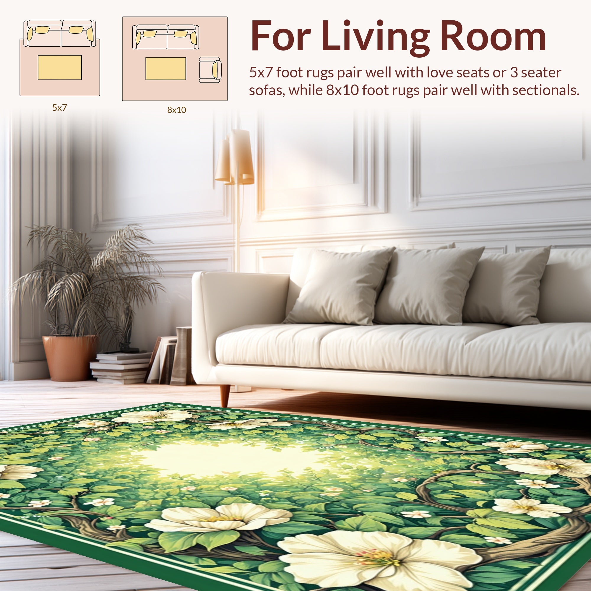 Enchanting Floral Canopy Nature Design Rug