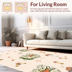 Whimsical Woodland Mushroom Pattern Design Rug