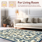 Vining Leaf Patterned Statement Design Rug