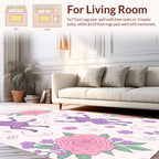 Whimsical Unicorn Floral Pattern Rug
