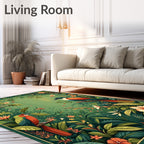 Exotic Birds Lush Jungle Flora Rug