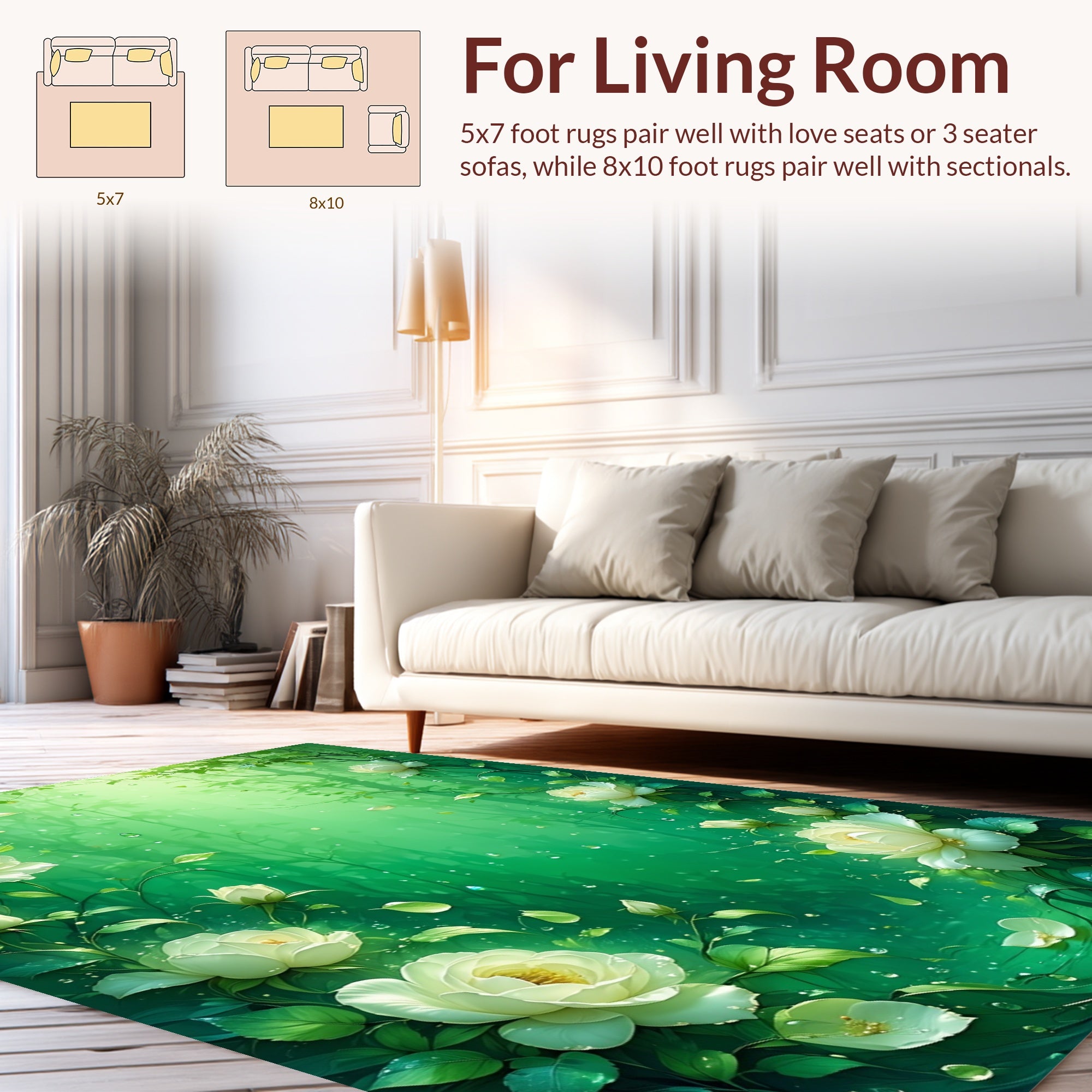Enchanted Garden Floral Pattern Rug