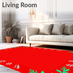 Red Green White Holiday Border Rug