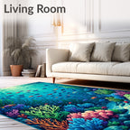 Vibrant Ocean Fish Coral Garden Rug