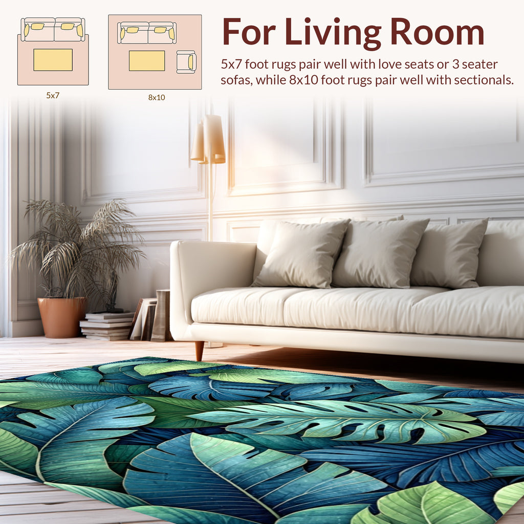 Tropical Leaves Pattern Rug