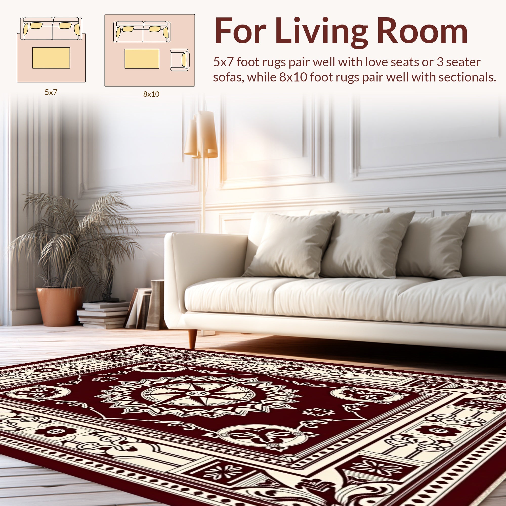 Ornate Compass Rose Intricate Design Rug