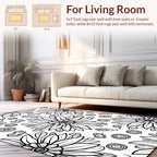 Bold Floral Outline Pattern Rug