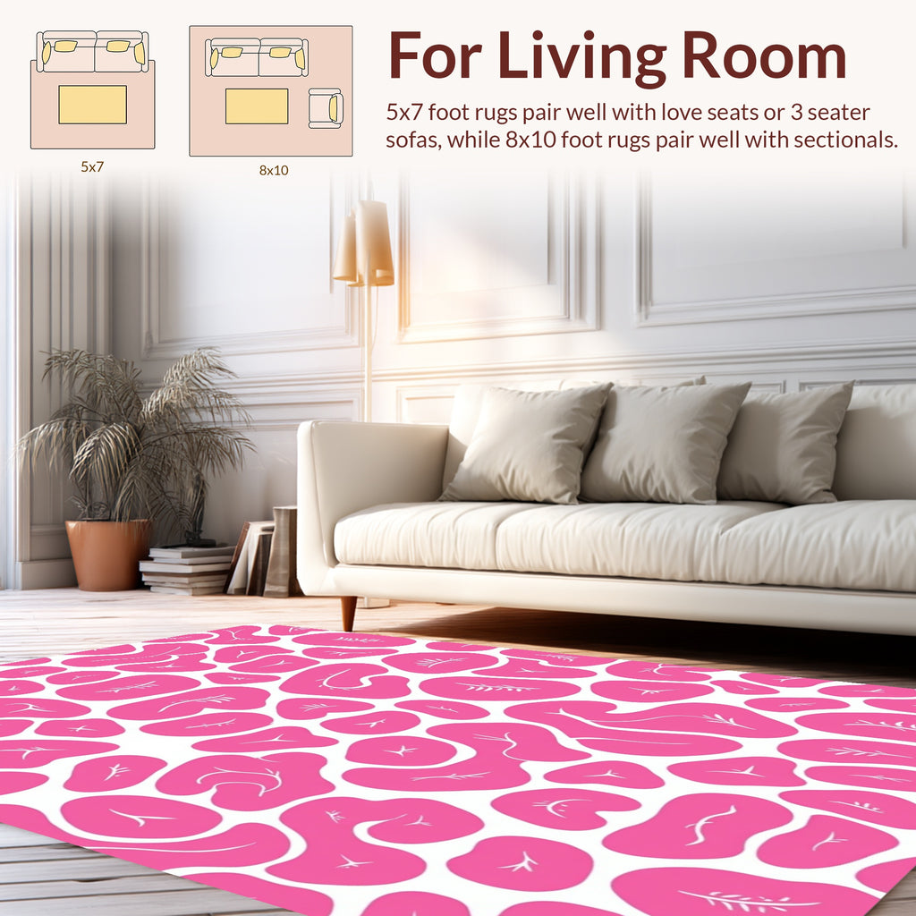 Pink Organic Abstract Pattern Rug