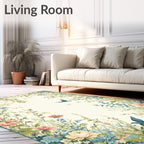 Enchanting Garden Birds Blossoms Rug