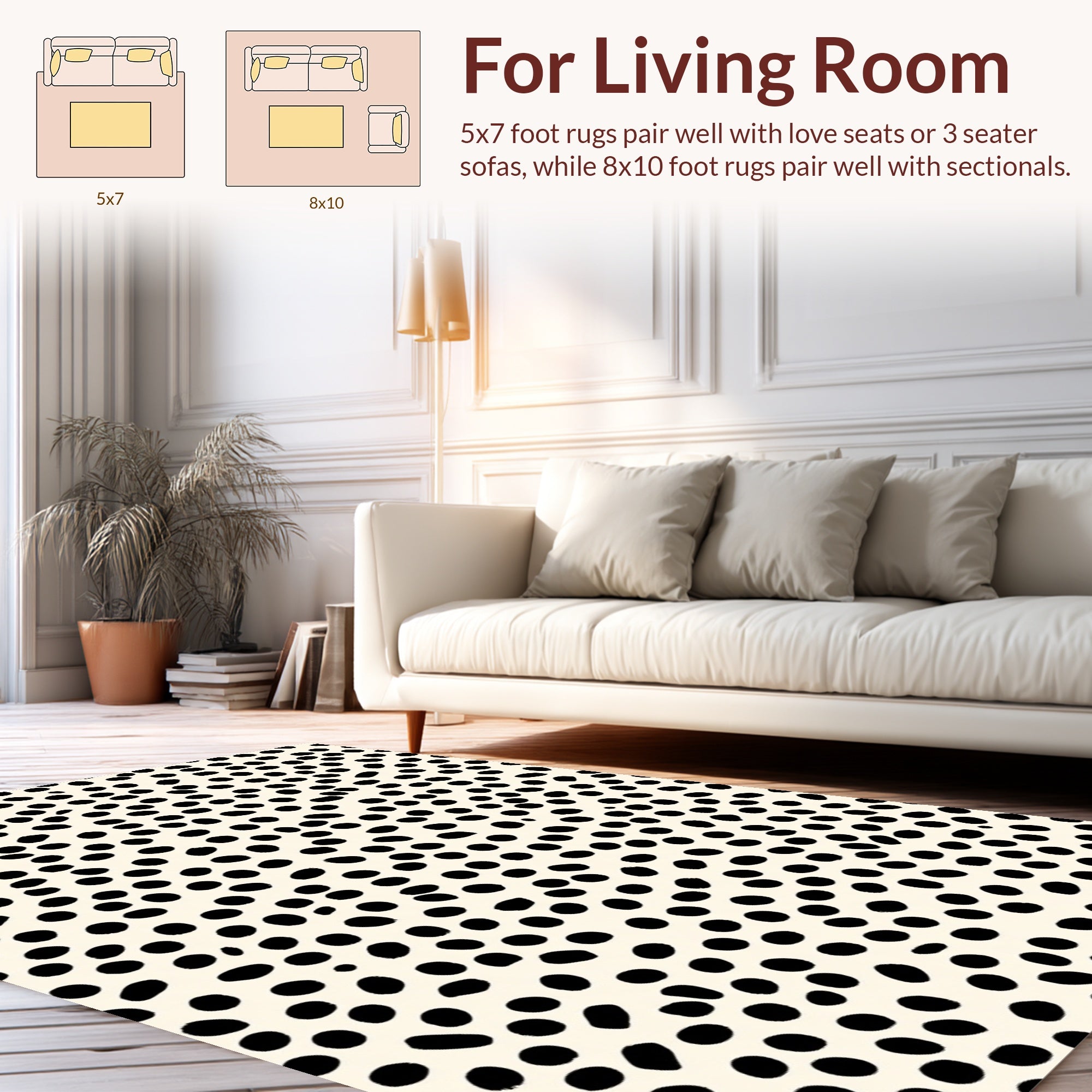 Hand Drawn Dot Pattern Rug