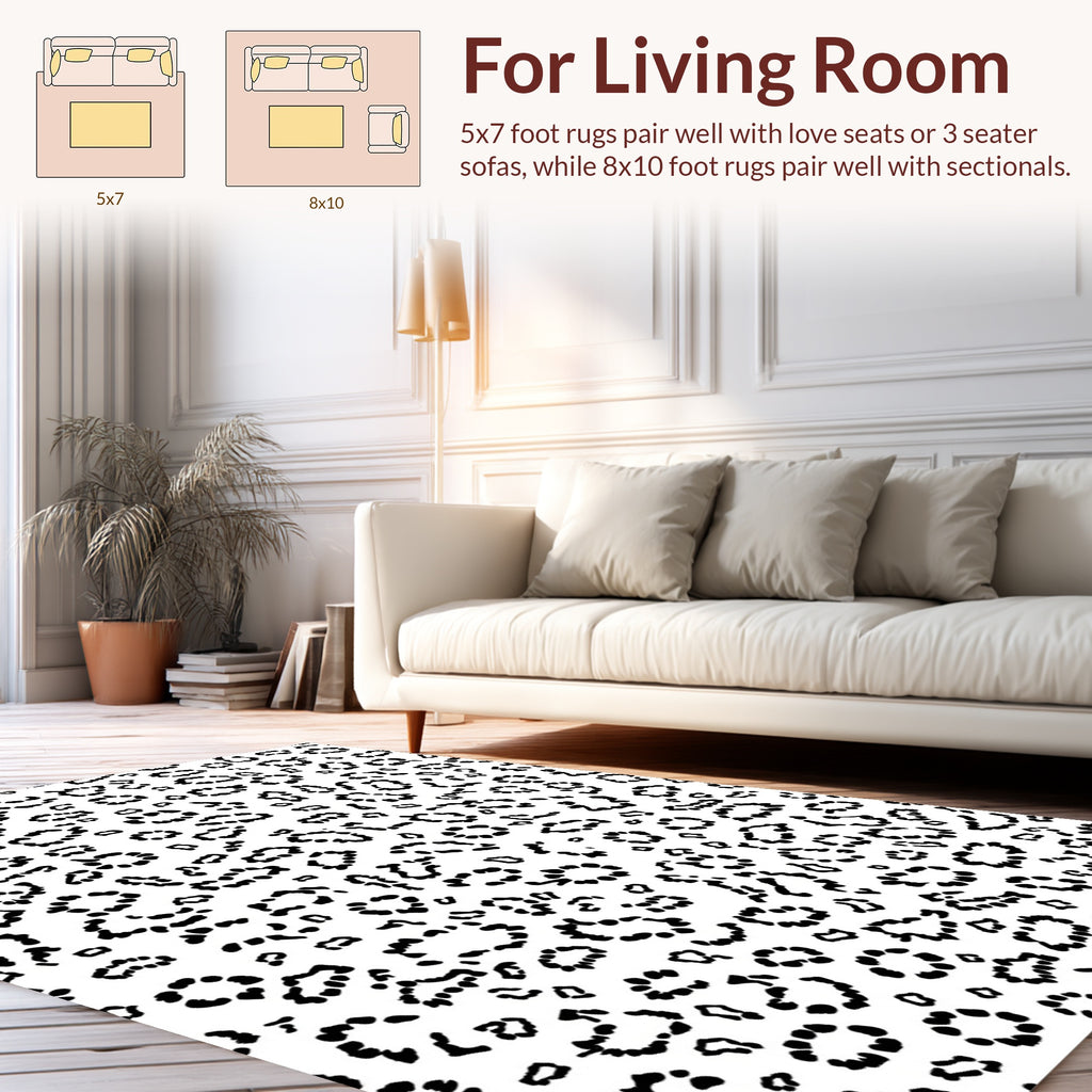 Black and White Abstract Animal Print Rug