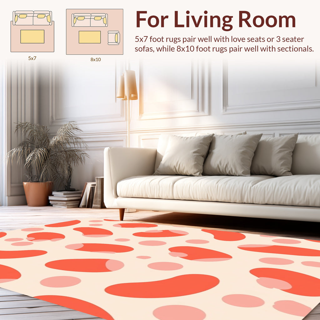 Abstract Red Bean Pattern Rug