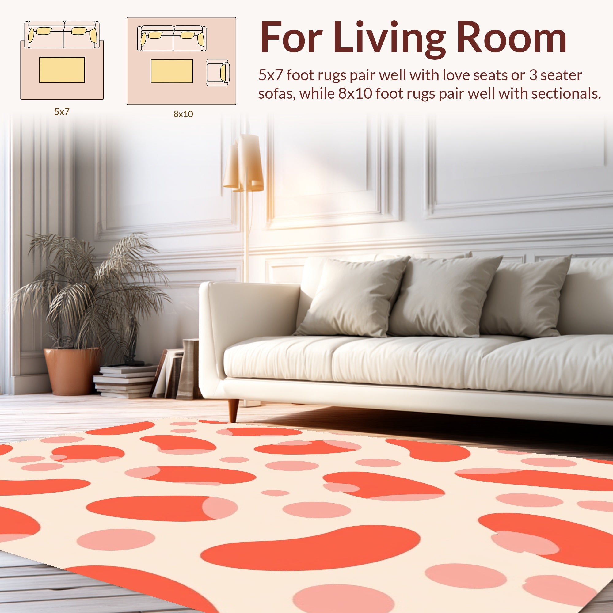 Abstract Red Bean Pattern Rug