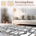 Abstract Brushstroke Geometric Pattern Rug
