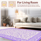 Intricate Lavender Floral Pattern Rug