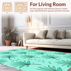 Tropical Leaf Water Drops Pattern Rug