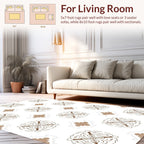Brown Floral Medallion Repeating Pattern Rug