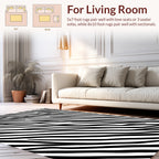 Black and White Jagged Lines Rug