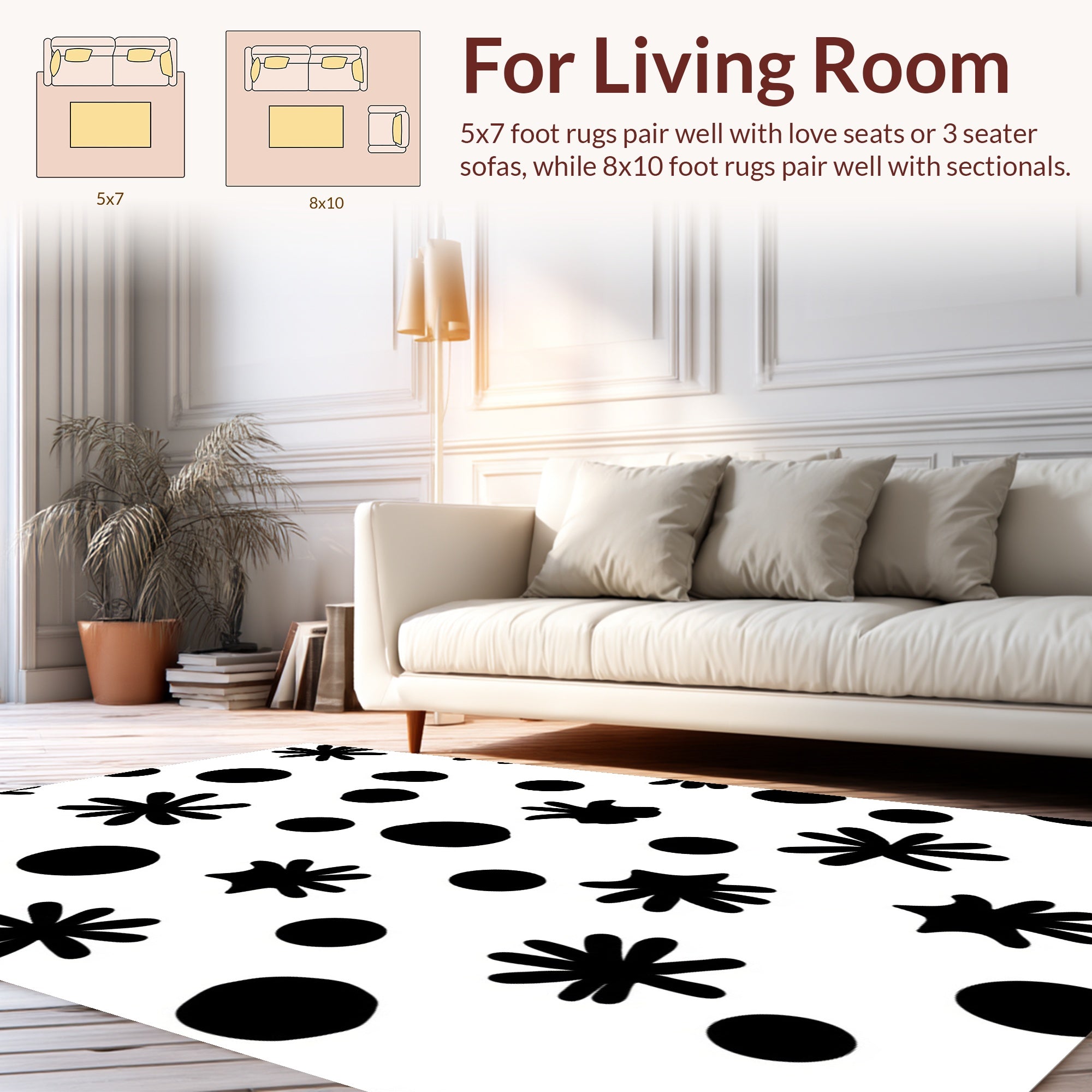 Abstract Dot Starburst Pattern Rug