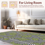 Tropical Palm Leaf Striped Design Rug