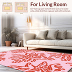 Bold Coral Organic Pattern Design Rug
