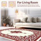 Rich Red Floral Intricate Pattern Rug