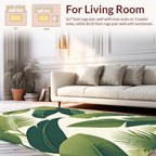 Tropical Large Leaf Pattern Green Design Rug