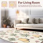 Whimsical Botanical Foot Print Design Rug