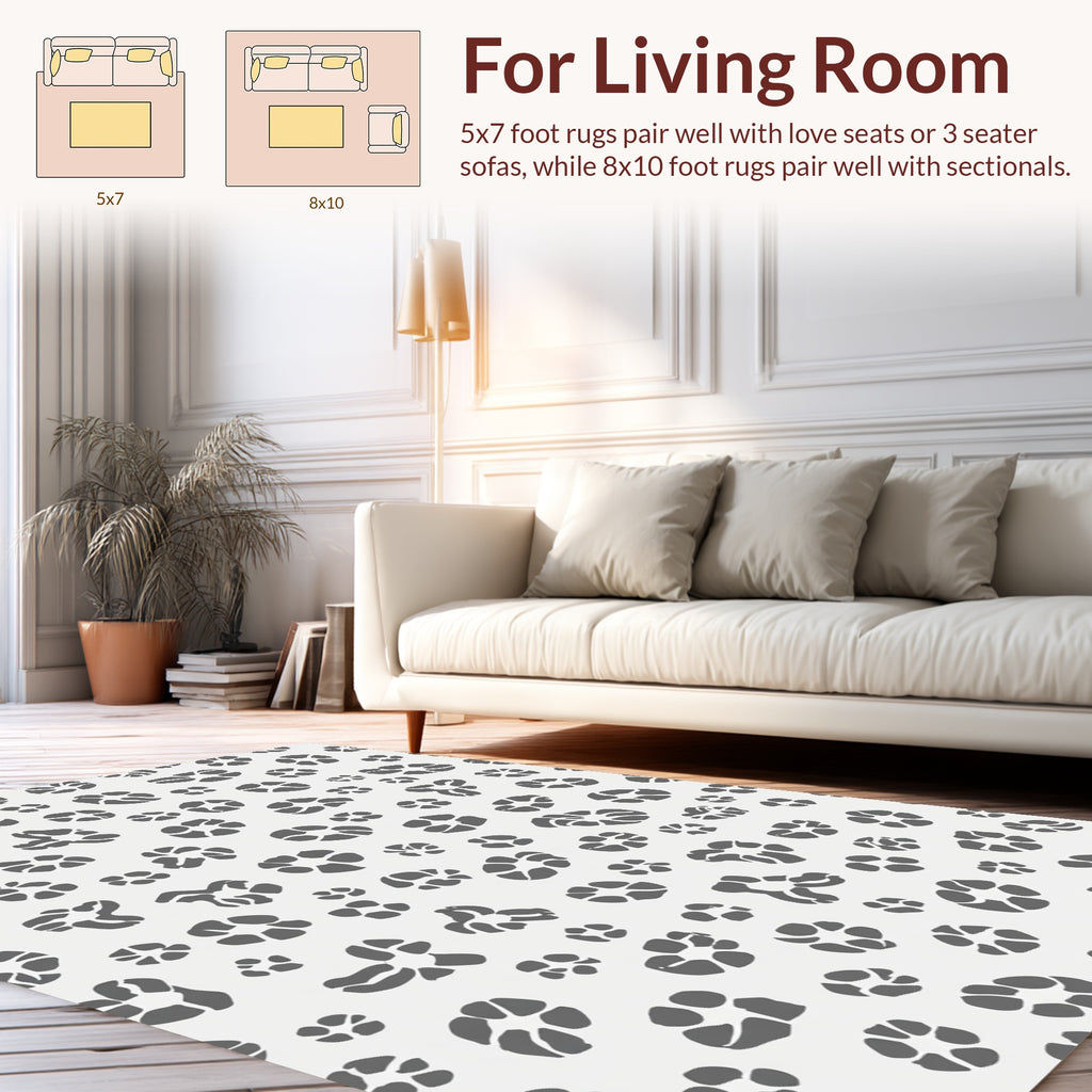 Abstract Organic Grey Pattern Rug