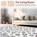 Abstract Organic Grey Pattern Rug