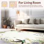 Hummingbirds and 2 Floral Watercolor Art Rug