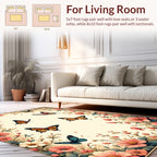 Fluttering Butterflies Floral Garden Rug
