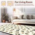 Paw Prints Patterned Neutral Tones Rug