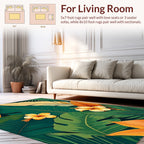 Tropical Floral Leaf Pattern Design Rug